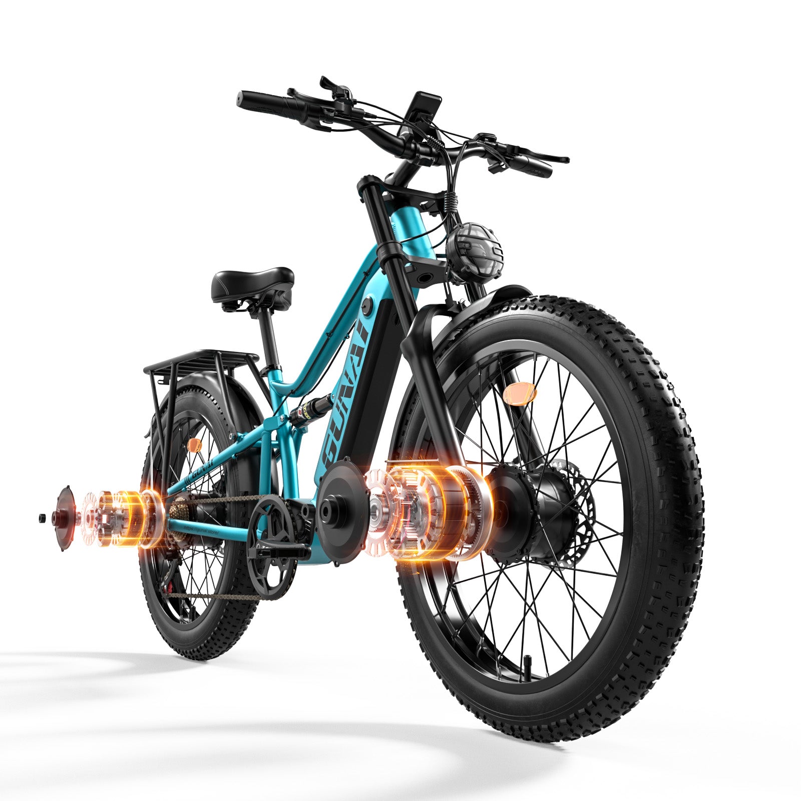 GUNAI-M2 Dual Motor Electric Bike Fat Tire Bike 48V17.5AH Battery