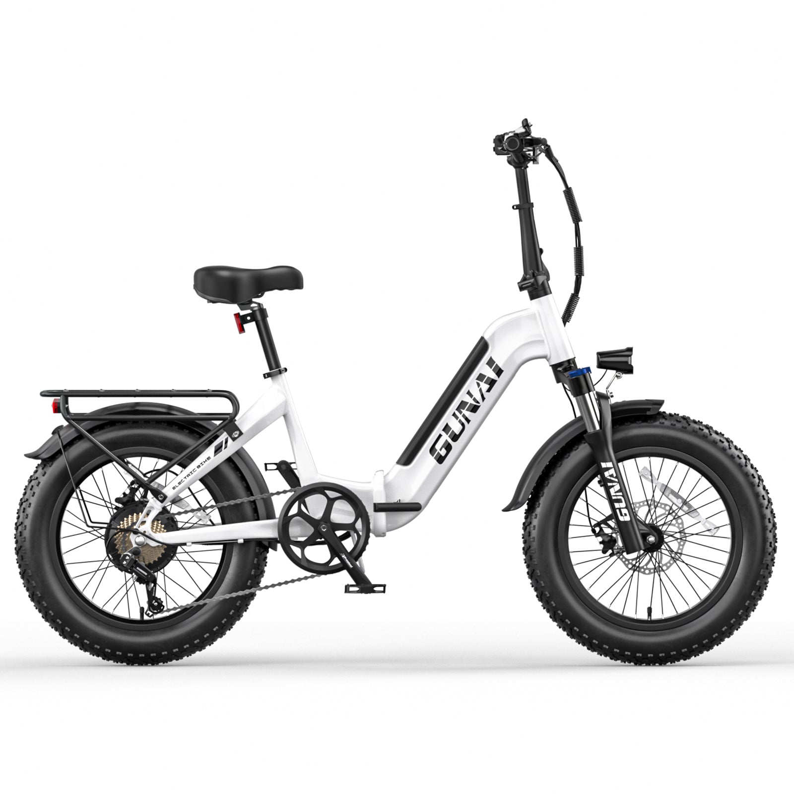 GUNAI GN20 Electric Bike 20’’ Fat Tire Step-Thru Foldable Commuter Ebike for Adults
